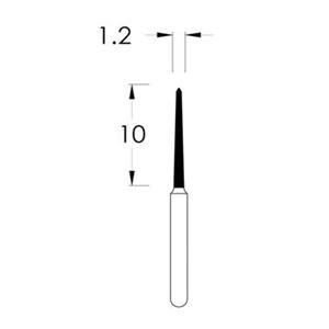 Spring Diamond Bur Single Use Friction Grip 1712.10M Medium 25/Pk