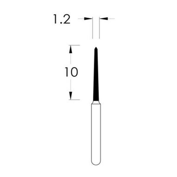 Spring Diamond Bur Single Use Friction Grip 1712.10M Medium 25/Pk
