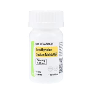 Levothyroxine Sodium Tablets 0.05mg Bottle 100/Bottle Each