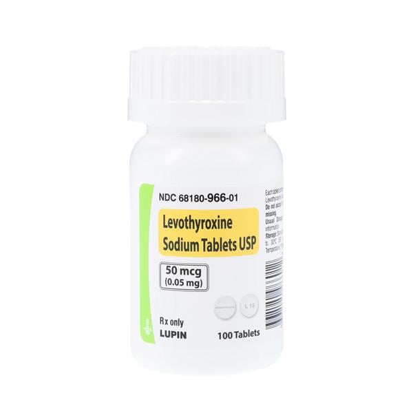 Levothyroxine Sodium Tablets 0.05mg Bottle 100/Bottle Each