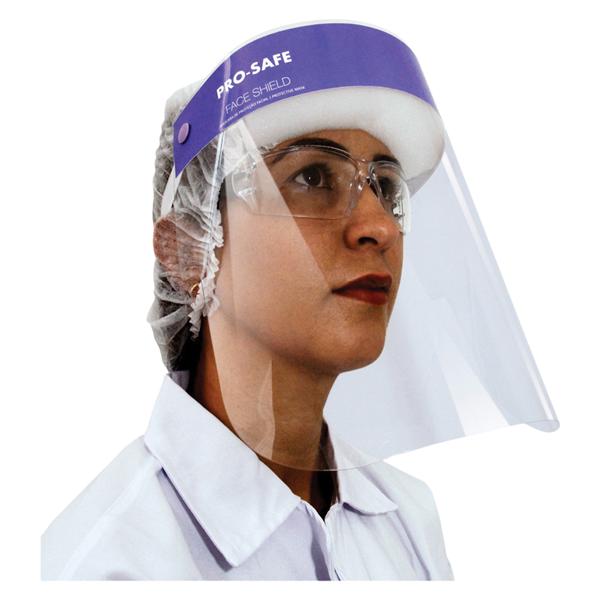 Pro-Safe Protective Shield Individually Wrapped Clear / Blue Disp...
