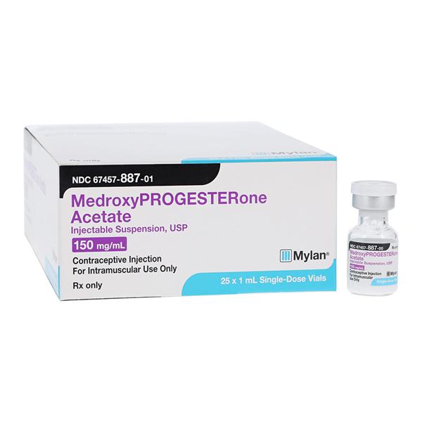 Medroxyprogesterone Acetate Injection 150mg/mL SDV 1mL 25/Package