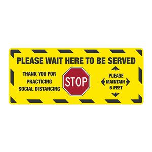 Wait Here To Be Served Sign Each