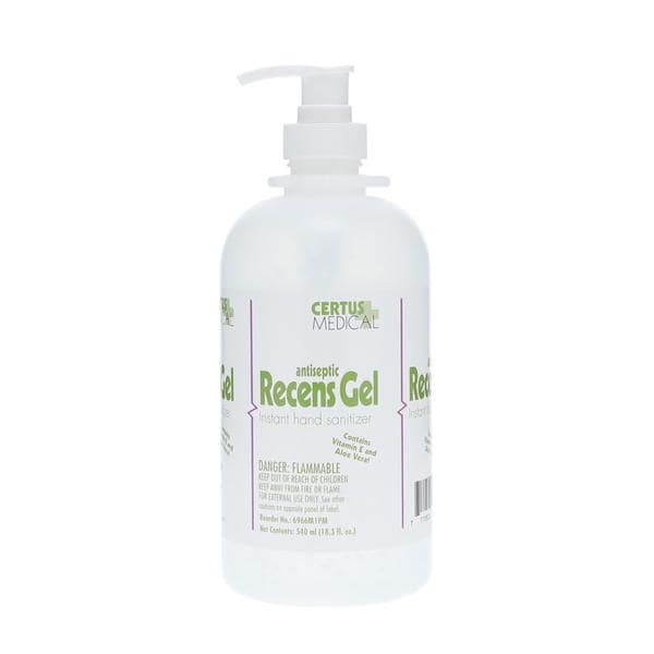 Recens Gel Sanitizer 540 mL Pump Bottle 62% Ethyl Alcohol Each, 1...