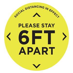 Social Distancing Floor Decal 6/Package