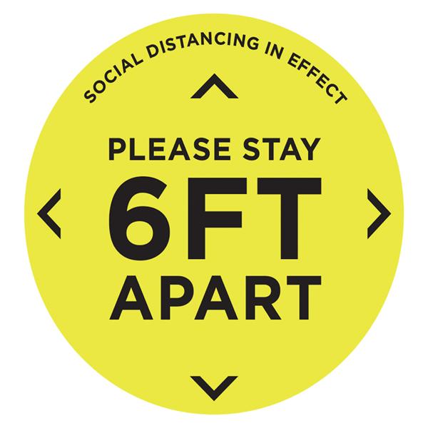 Social Distancing Floor Decal 6/Package