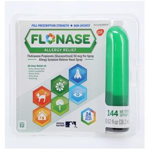 Flonase Allergy Spray 50mcg 144 Sprays .62oz/Bottle, 12 BT/CA