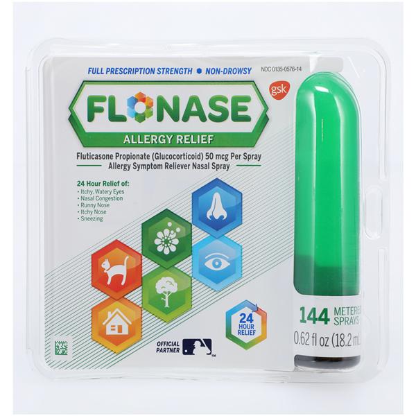 Flonase Allergy Spray 50mcg 144 Sprays .62oz/Bottle, 12 BT/CA