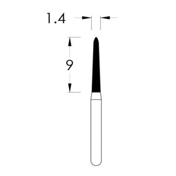 Spring Diamond Bur Single Use Friction Grip 254SBM Medium 25/Pk