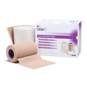 Coban Compression System Wrap Foam/Elastic 4"x3.8yd/4"x6.3yd Beig...