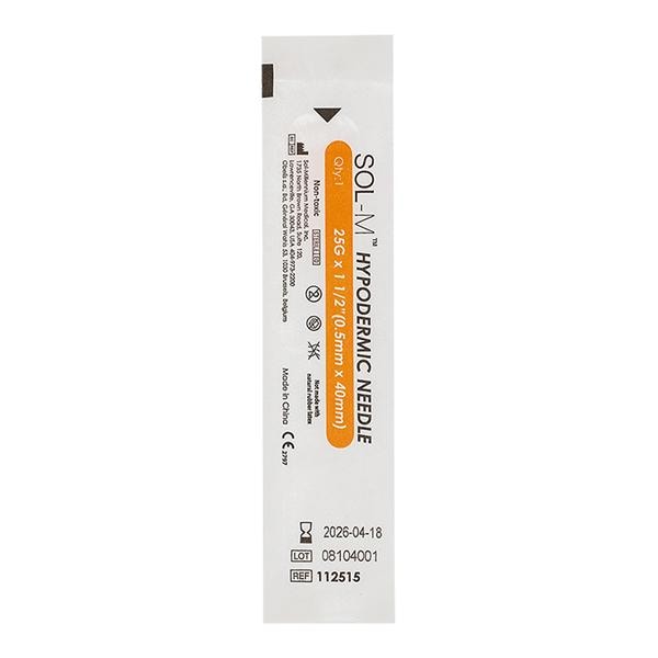 Needle 25g 1-1/2" Hypodermic Triple Bevel Cut Conventional 100/Bo...
