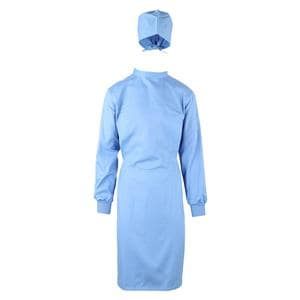 Isolation Gown Adult Unisex Medium Blue Spunbonded Polypropylene...