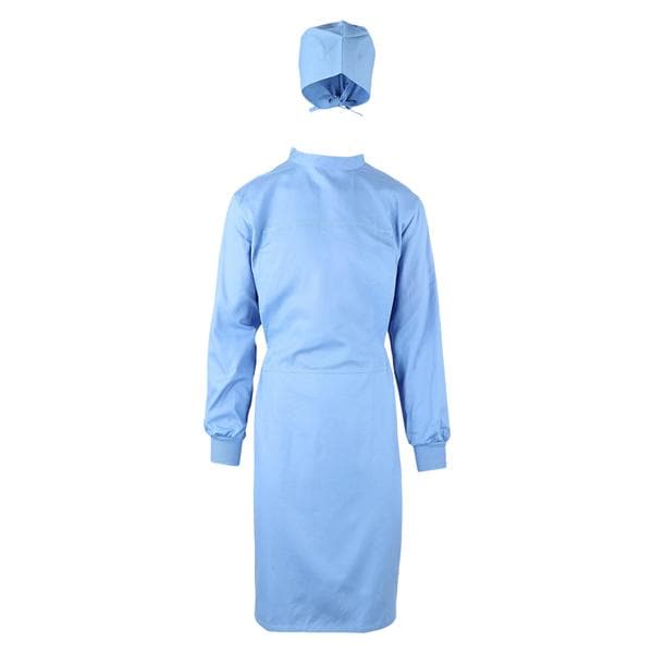 Isolation Gown Adult Unisex Medium Blue Spunbonded Polypropylene...