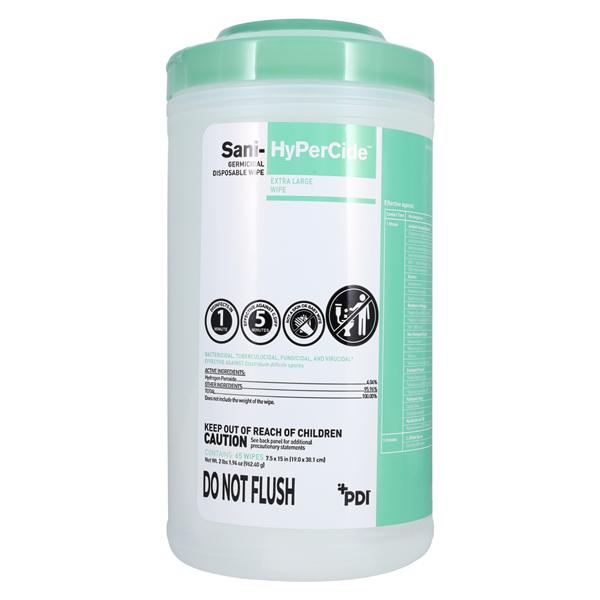 Wipes Germicidal Sani-HyPerCide X-Large 7.5 in x 15 in Canister 6...