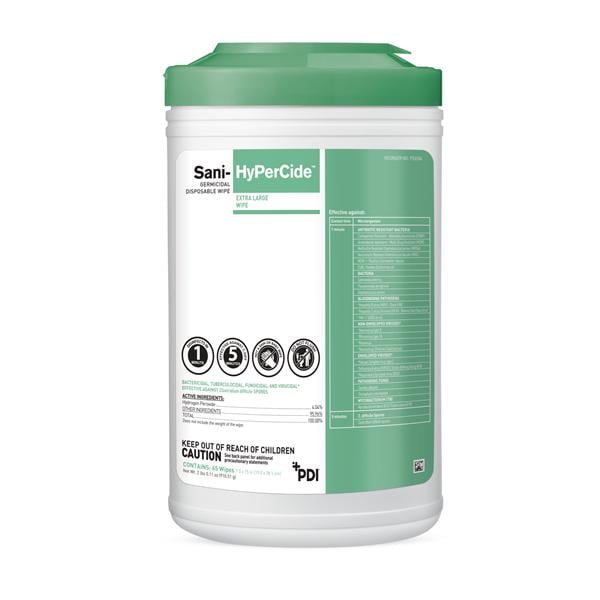 Sani-HyPerCide Germicidal Wipes X-Large Canister 65/Cn, 6 CN/CA
