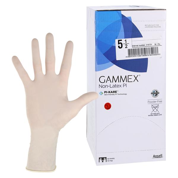 GAMMEX Non-Latex PI Polyisoprene Surgical Gloves 5.5 White 50Pr/Bx