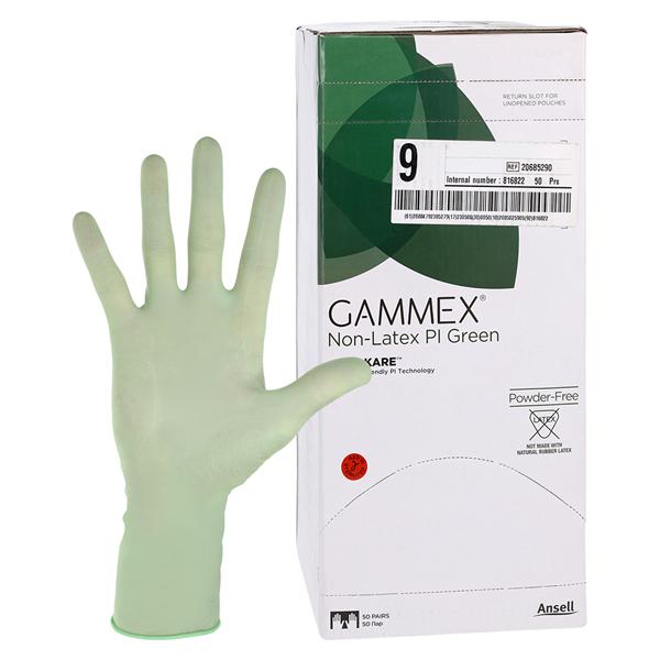 GAMMEX Non-Latex PI Green Polyisoprene Surgical Gloves 9 Green