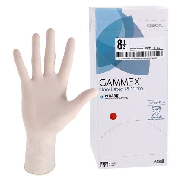 GAMMEX Non-Latex PI Micro Polyisoprene Surgical Gloves 8.5 White