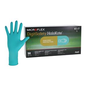 MICROFELX Digitsafety HaloKote Exam Gloves Small Extended Green Non-Sterile, 10 BX/CA