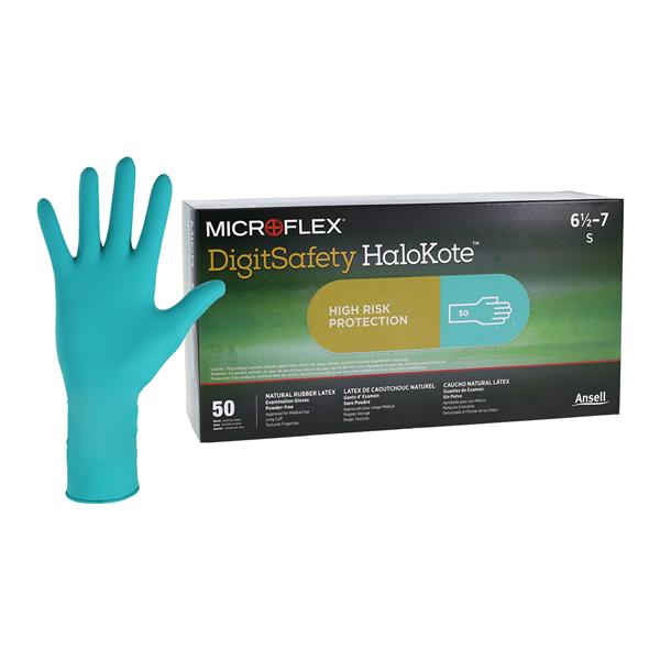 MICROFELX Digitsafety HaloKote Exam Gloves Small Extended Green Non-Sterile, 10 BX/CA