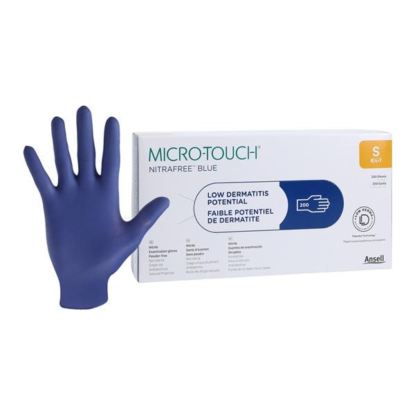 MICRO-TOUCH NitraFree Nitrile Exam Gloves Small Standard Blue Non-Sterile