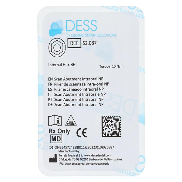 Scan Abutment Intraoral Body 7.5x4mm Titanium 3.5 Ea