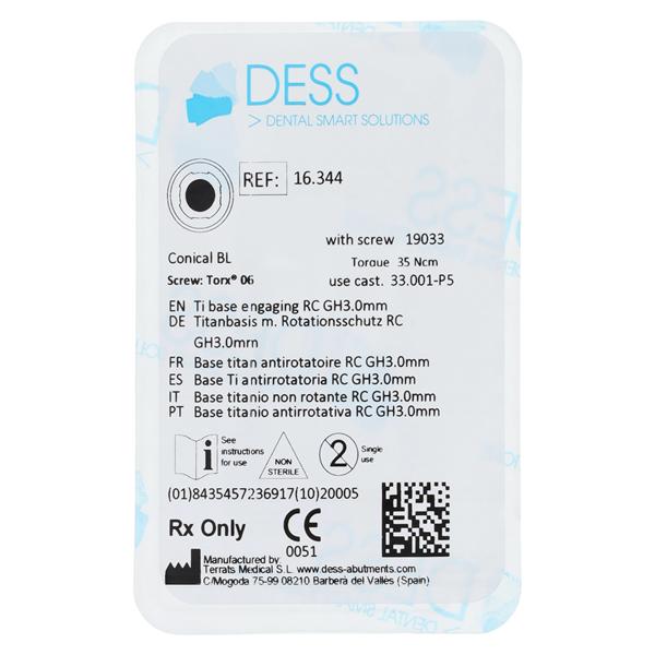 Base Titanium Engaging 4.1/4.8 Straumann Bone Level Ea