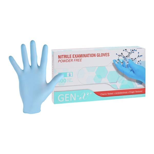 GEN-X Nitrile Exam Gloves Large Ice Blue Non-Sterile Chemo Tested...