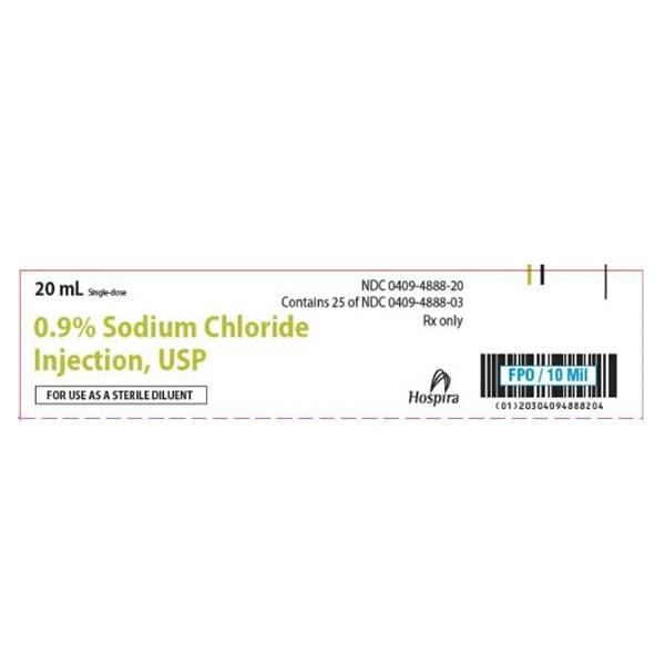 Sodium Chloride .9% Injection SDV 20mL 25/Package