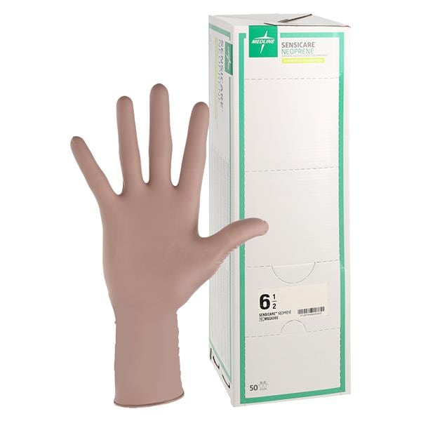 SensiCare Neoprene / Polychloroprene Surgical Gloves 6.5 Light Brown