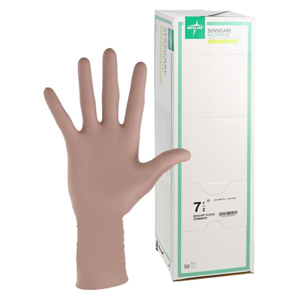 SensiCare Neoprene / Polychloroprene Surgical Gloves 7.5 Light Brown