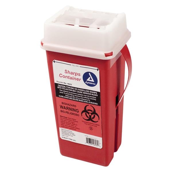 Sharps Container 2qt Red 10x4x4" Slide Lid Plastic Each, 60 EA/CA