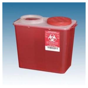 Plasti Products Sharps Container 8qt Red 12x11-3/4x10-1/4 Wd Opn Wd Opn Plstc Ea, 20 EA/CA