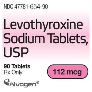 Levothyroxine Sodium Tablets 112mcg Bottle 90/Bottle Each