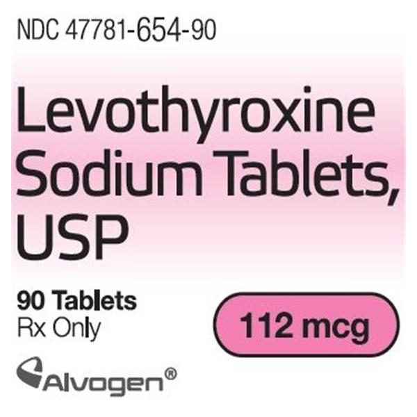 Levothyroxine Sodium Tablets 112mcg Bottle 90/Bottle Each