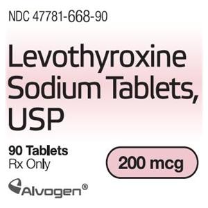 Levothyroxine Sodium Tablets 200mcg Bottle 90/Bottle Each