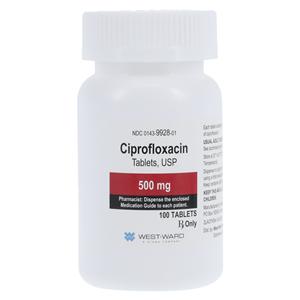 Ciprofloxacin Tablets 500mg Bottle 100/Bottle Each
