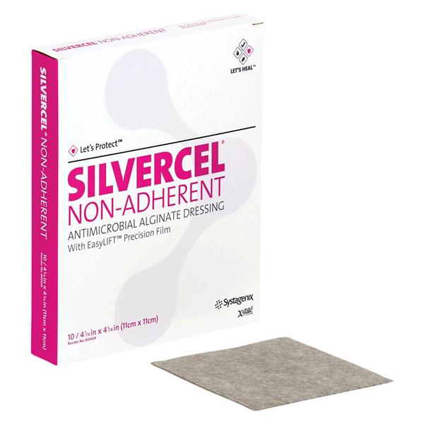 Silvercel Alginate/CMC/Nylon Fibers Wound Dressing 4-1/4x4-1/4" NAdhs NAdh, 5 CR/CA