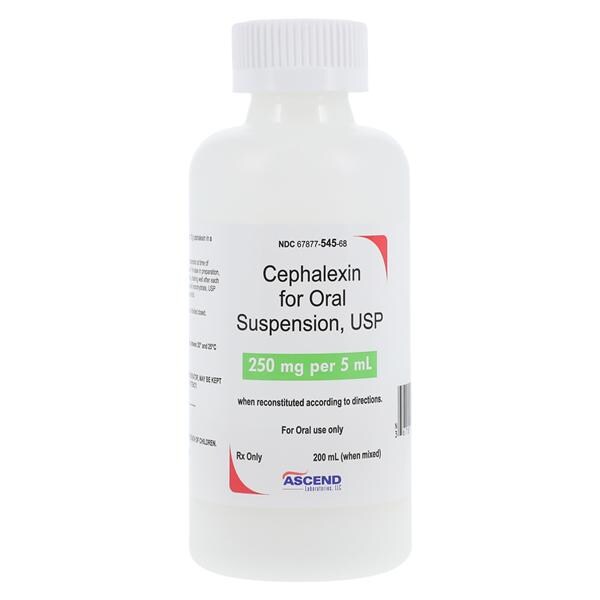 Cephalexin Oral Suspension 250mg/5mL Strawberry Bottle 200mL Each