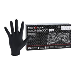 MICROFLEX Black Dragon Zero Nitrile Exam Gloves Large Standard Black Non-Sterile