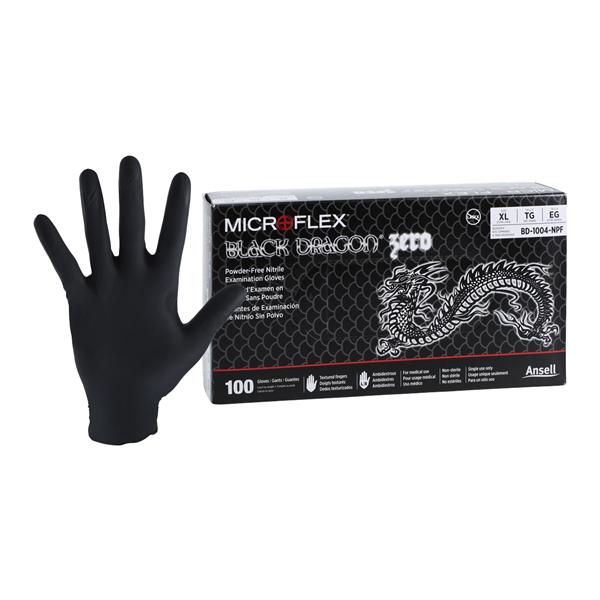 MICROFLEX Black Dragon Zero Nitrile Exam Gloves X-Large Standard Black NS