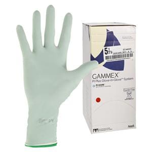Gammex PI Plus Glove-in-Glove System PI Surgical Gloves 5.5 Wht/Grn 50/Bx, 4 BX/CA