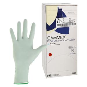 Gammex PI Plus Glove-in-Glove System Polyisoprene Surgical Gloves 7.5 Wht/Grn