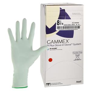 Gammex PI Plus Glove-in-Glove System Plyiso Surgical Gloves 8.5 Std Wht/Grn