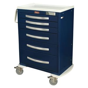 A Series Anesthesia Cart 22x36.75x43.75" 5" Tente Caster Electronic Lock