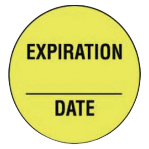 Lab Label Expiration Date Yellow 3/4" Circle 1/Rl