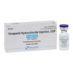 Verapamil HCl Injection 2.5mg/mL Ampule 2mL 5/Package