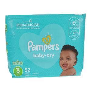 Pampers Baby-Dry Diapers Size 3 16-28lbs 32/Package, 4 PK/CA