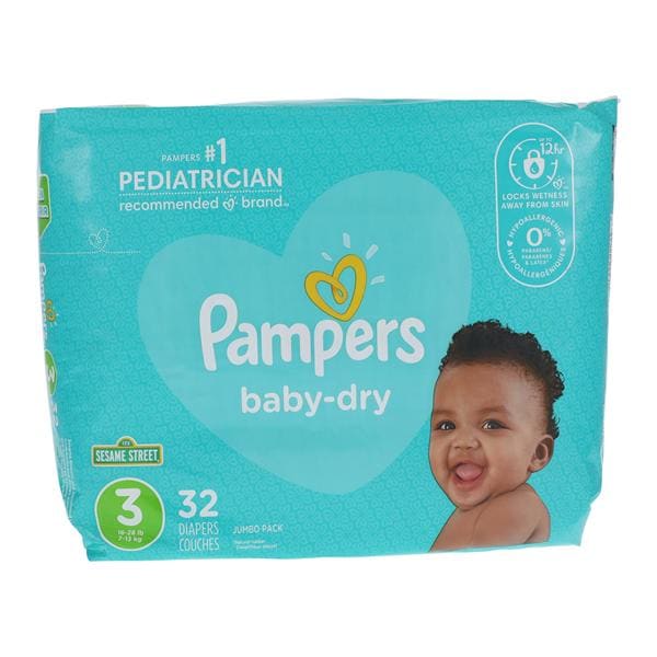Pampers Baby-Dry Diapers Size 3 16-28lbs 32/Package, 4 PK/CA