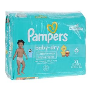 Pampers Baby-Dry Diapers Size 6 35lbs+ 21/Package, 4 PK/CA